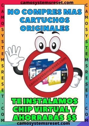 chipless Chip virtual, repara error de cartuchos no reconocidos o mal instalador en Epson Chipless.